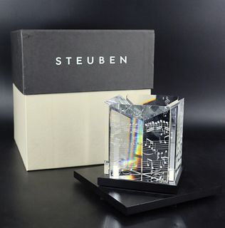Steuben Prelude & Fugue Glass Sculpture Boxed