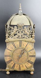 An Antique Brass English Lantern Clock