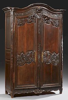 Louis XV Style Well Carved Oak Armoire, 19th c., t