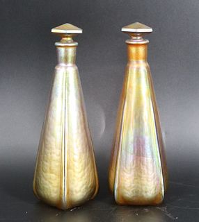 A Pair of "Melba" Lidded Scent Bottles.