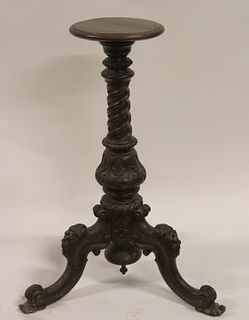 Antique, Highly & Finely Carved Mahogany Pedestal
