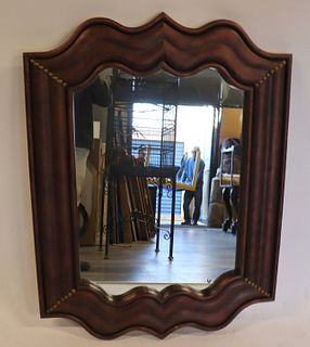 Midcentury Style Leather Clad Mirror By Lane.