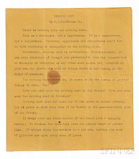 Kerouac, Jack (1922-1969) Typed Letter, with Manuscript Additions, 1-5 June 1940.