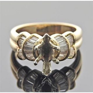 14k Yellow Gold Diamond Engagement Ring Mounting