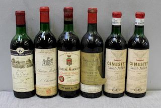 Mixed Lot of 6 Bottles 1967 French Wine.
