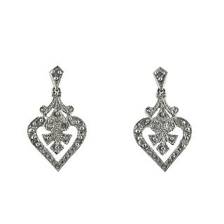 1990-2000s Gold Diamond Small Drop Earrings