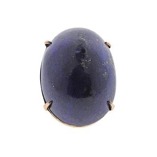 14k Gold Lapis Cocktail Dome Ring