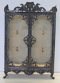 Antique Continental Footed Diminutive Vitrine.