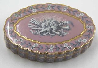 Gold. Continental Gold and Enamel Decorated Box.