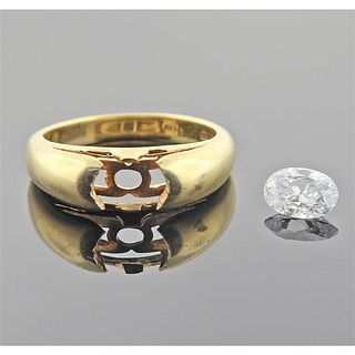 Bvlgari Bulgari  GIA 0.89ct Diamond Engagement Gold Ring Mounting