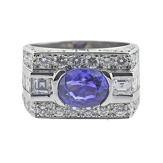 AGL 1.86ct Sapphire 18k Gold Diamond Ring