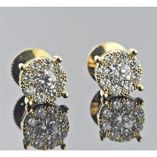 14k Gold 1.10ctw Diamond Stud Earrings