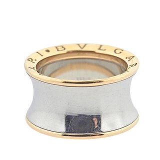 Bvlgari Bulgari B.Zero1 18K Gold Stainless Steel Band Ring Size 58