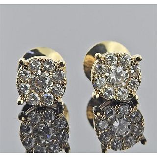 14k Gold 0.88ctw Diamond Stud Earrings