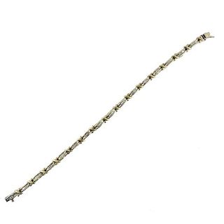 14k Gold Diamond X  Link Line Bracelet 