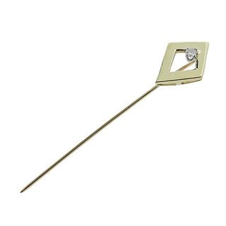 Antique 14k Gold Diamond Stick Pin