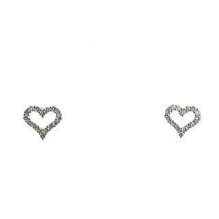 Tiffany &amp; Co Platinum Diamond Heart Earrings