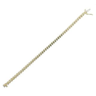 14k Gold Diamond S Link Line Bracelet