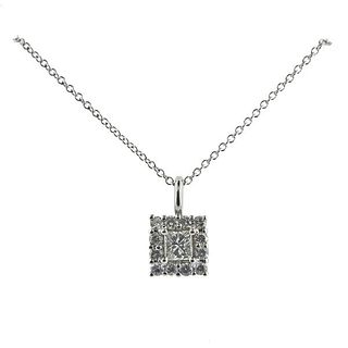 14k Gold Diamond Small Pendant Necklace 