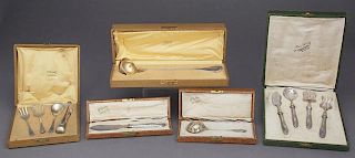 Five Cased Sets of French Cutlery, late 19th c., c