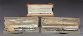 Three Cased French Cutlery Sets, c. 1900, with ste