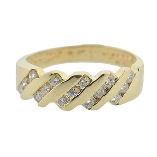 14k Gold Diamond Half  Band Ring