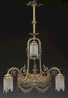 French Louis XVI Style Gilt Bronze Chandelier, c.