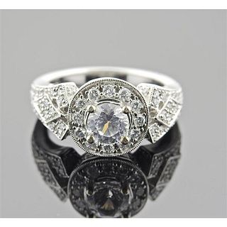 14k Gold Diamond CZ Engagement Ring Setting