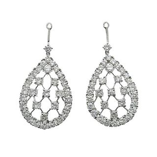 18k Gold Diamond Earrings Pendant