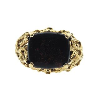 1960s 18k Gold Bloodstone Ring