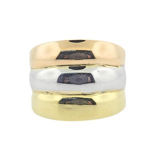 Milor Italy 18k Tri Color Gold Ring