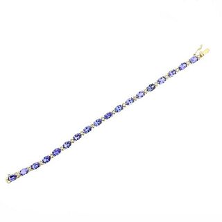 14k Gold Diamond Tanzanite Bracelet