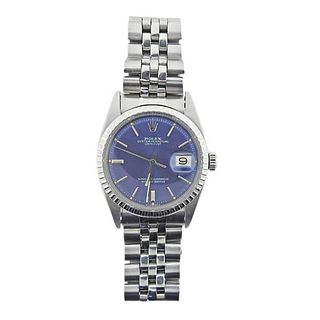 Rolex Datejust Stainless Steel Blue Dial Automatic Watch 1603