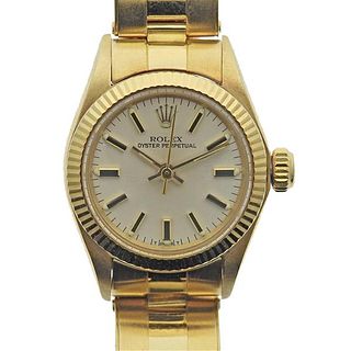 Vintage Rolex Oyster Perpetual 18k Gold Automatic Ladies Watch 6719
