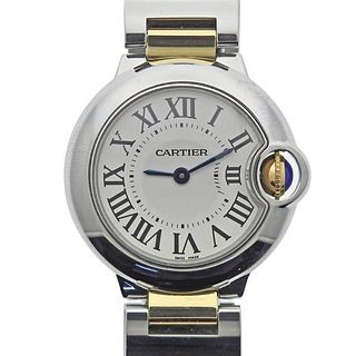 Cartier Ballon Blue 18k Gold Stainless Steel Quartz Watch 3009