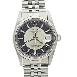 Rolex Datejust 18k Gold Stainless Steel Tuxedo Dial 116234