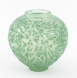 R. Lalique "Gui" Crystal Art Glass Vase