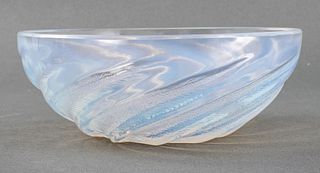 R. Lalique "Poissons" Opalescent Art Glass Bowl