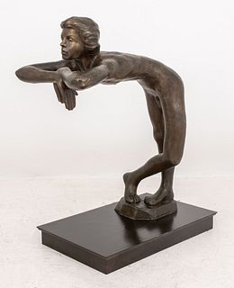 Victor Salmones Male Nude Bronze Sculpture