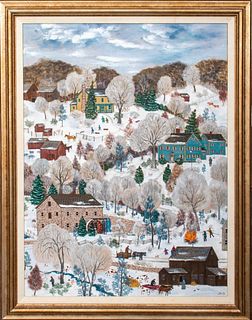 Janis Price 'Winter Landscape' Oil on Board
