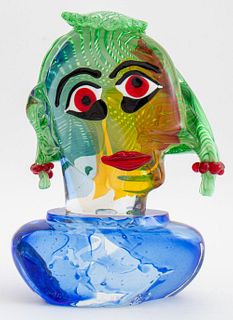 Walter Furlan "Omaggio a Picasso" Glass Sculpture