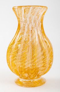 Barovier Murano Gold Flecked Diminutive Glass Vase