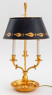 French Empire Style Brass 3 Arms Bouillotte Lamp