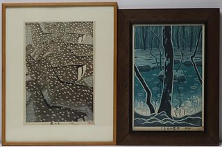 (2) SHIRO KASAMATSU Woodblock Prints.