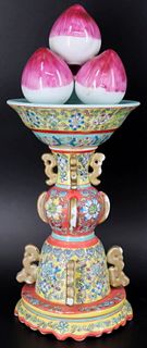 Chinese Enamel Decorated Famille Rose Stand
