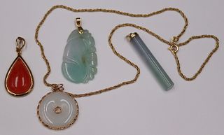 JEWELRY. Asian Inspired 14kt Gold and Jade