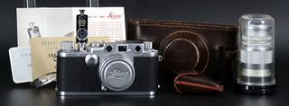 Leica IIIf Camera with an Elmar 90mm f/4 lens and
