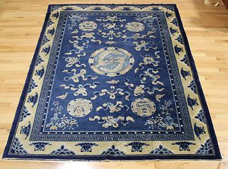 Antique & Finely Hand Woven Chinese Carpet.