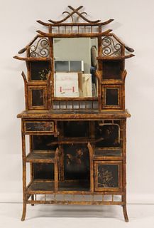 Antique Bamboo Etagere / Cabinet.