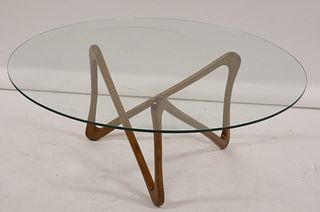 Vintage Bentwood & Glass Top Coffee Table.